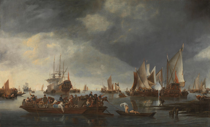 Port avec voiliers et ferry - Hendrik Jacobsz Dubbels