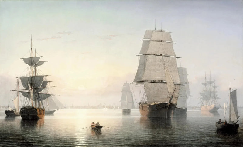 Porto de Boston, pôr do sol - Fitz Henry Lane