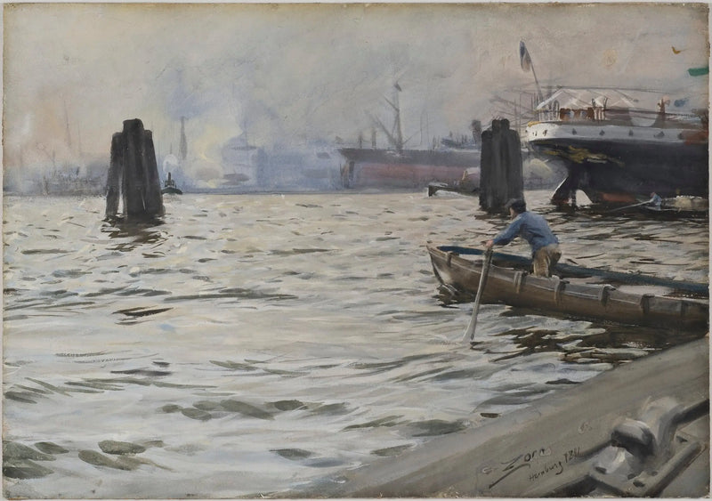 Porto de Hamburgo - Anders Zorn