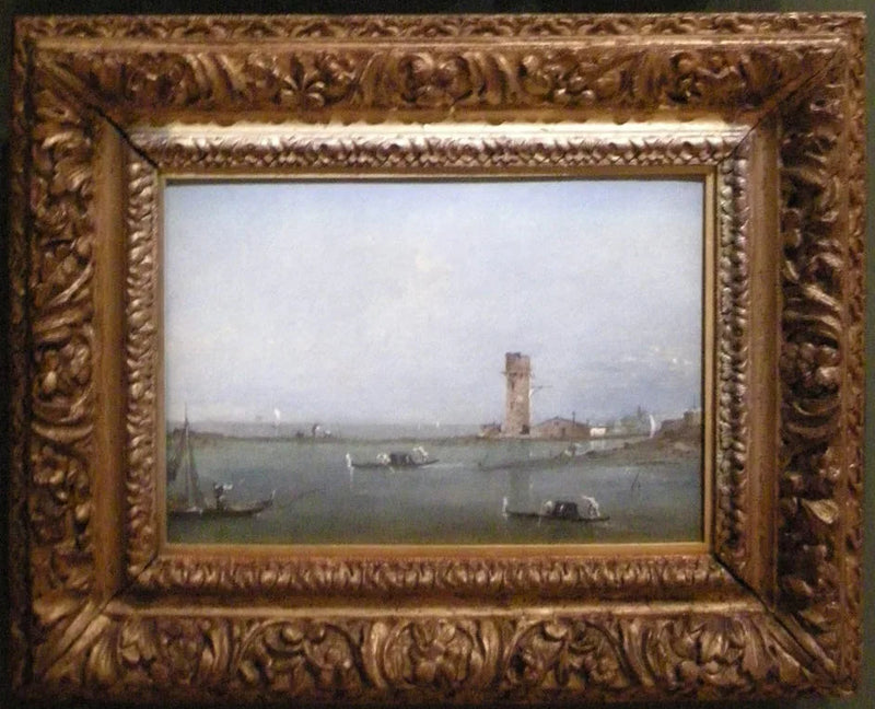 Portes de Veneza (Vista da laguna veneziana com a torre de Marghera) - Francesco Guardi