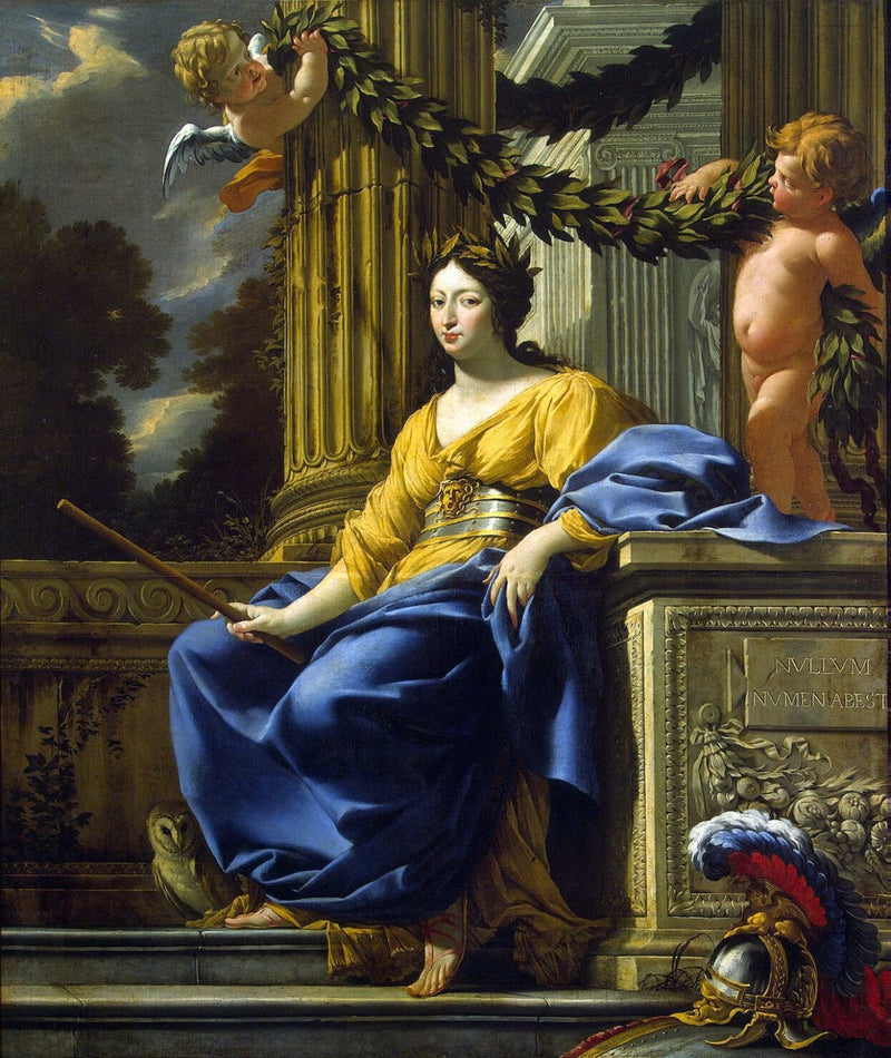 Retrato alegórico de Ana de Áustria como Minerva - Simon Vouet