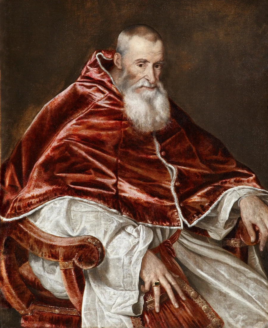 Retrato de Alexandre Farnèse, papa Paulo III (1468-1549; eleito em 1534) - Titian