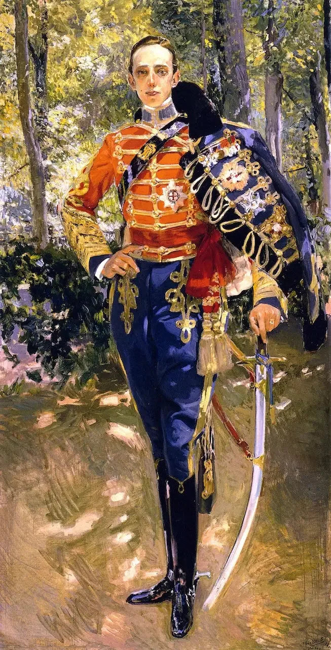 Retrato de Alphonse XIII em uniforme de hussardo - Joaquín Sorolla