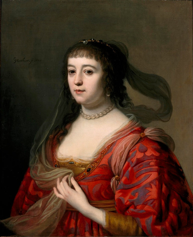 Retrato de Amalia van Solms - Gerrit van Honthorst