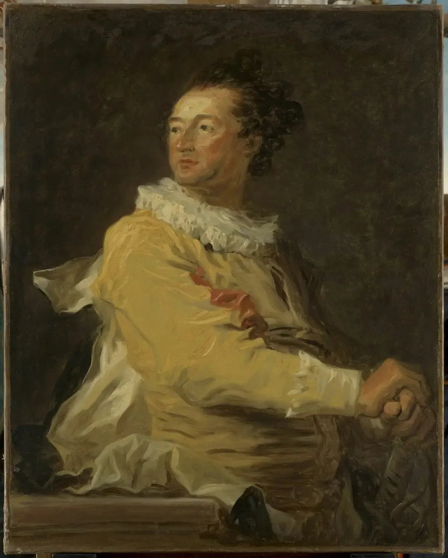 Retrato de Anne-François d'Harcourt, duque de Beuvron, em personagem da comédia italiana - Jean-Honoré Fragonard