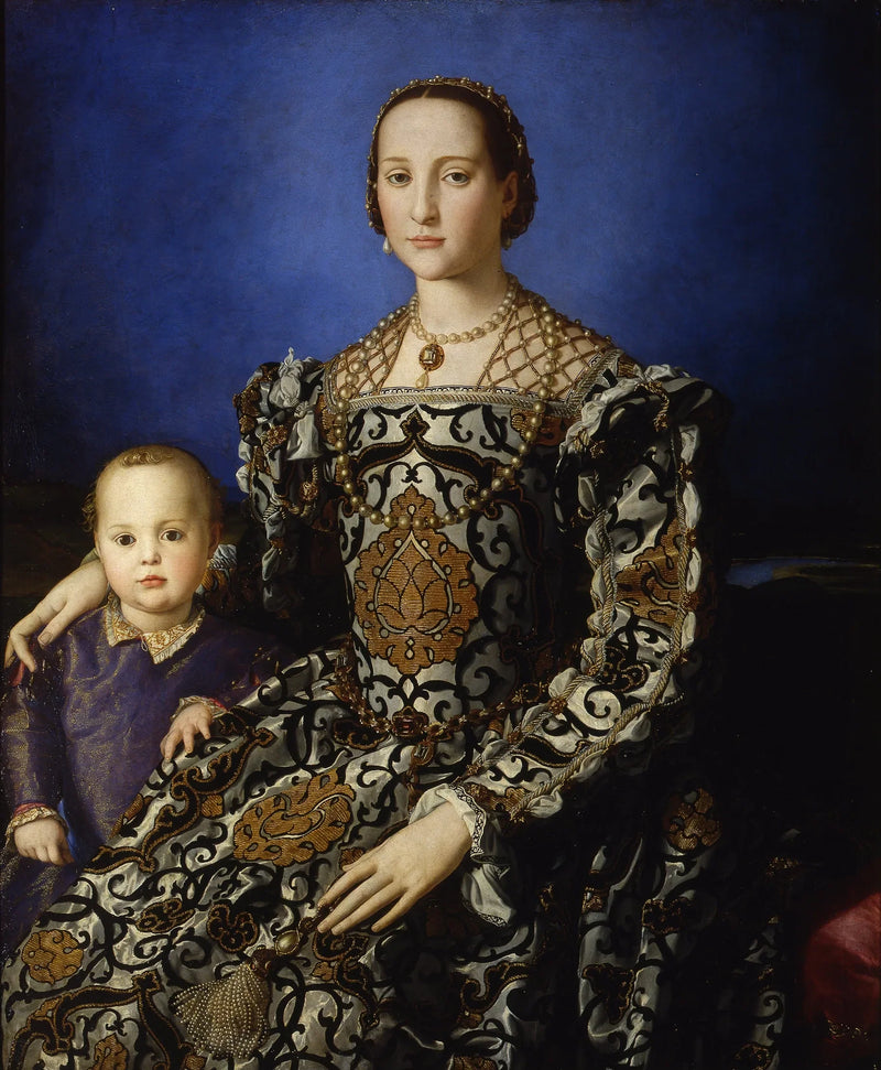 Retrato de Éléonore de Tolède e seu filho Giovanni de Médici - Bronzino