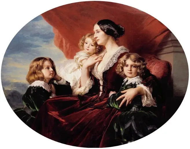Retrato de Eliza Krasińska com seus filhos. - Franz Xaver Winterhalter