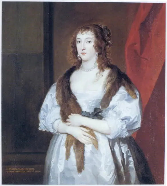 Retrato de Elizabeth Dormer (falecida em 1635), esposa de Edward Somerset, 2º marquês de Worcester - Antoine van Dyck