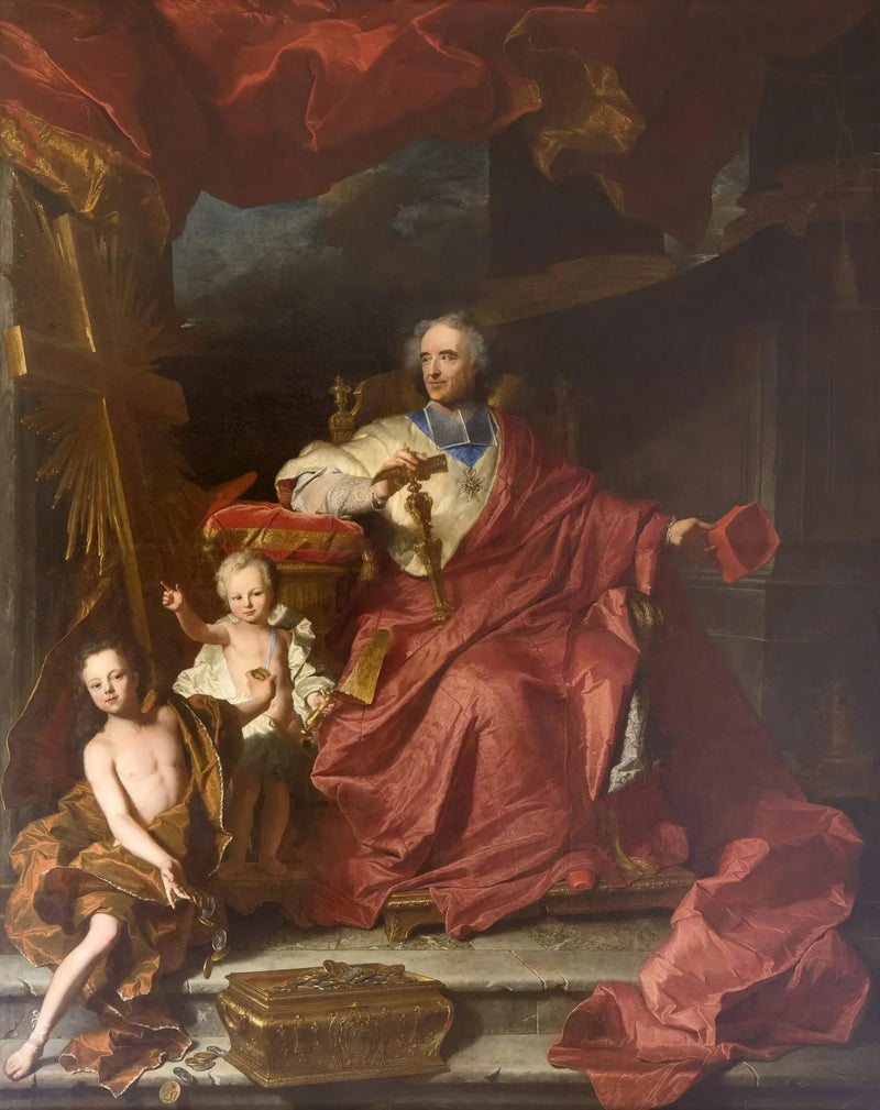 Retrato de Emmanuel Théodose de la Tour d'Auvergne, cardeal de Bouillon - Hyacinthe Rigaud