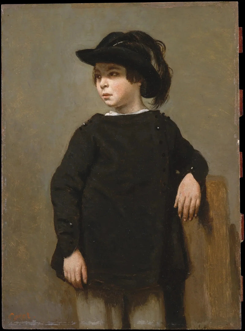 Retrato de criança - Jean-Baptiste Camille Corot