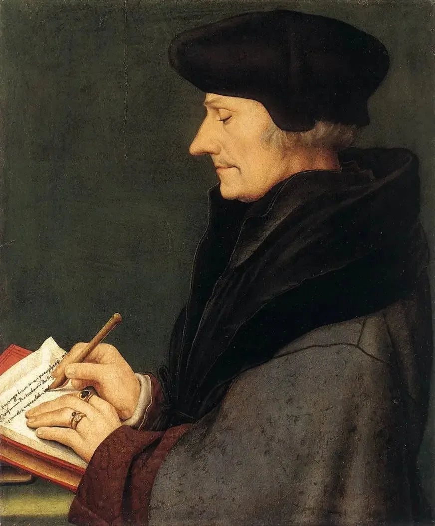 Retrato de Erasmo de Rotterdam escrevendo - Hans Holbein, o Jovem