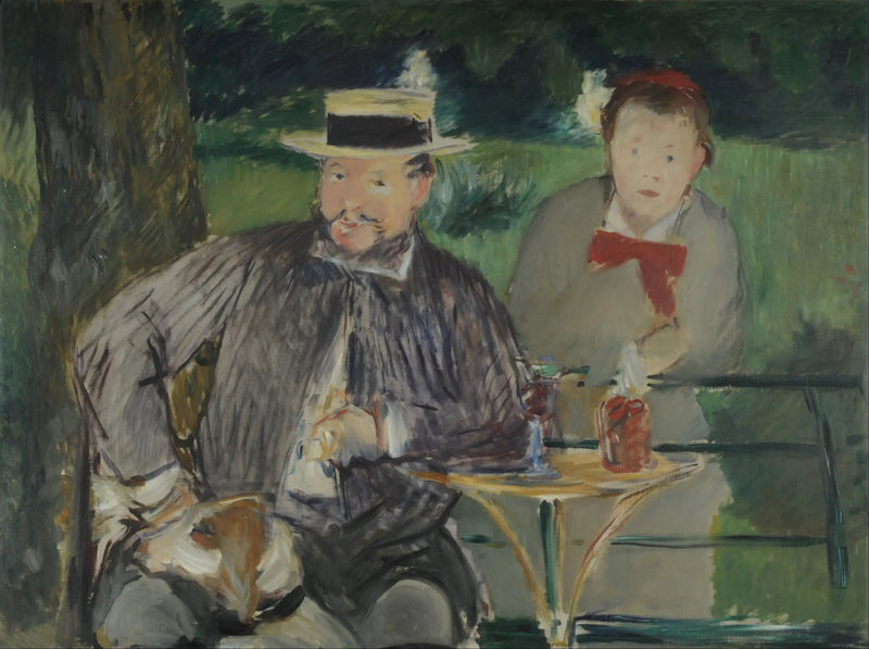 Retrato de Ernest Hoschede e sua filha Marthe - Édouard Manet