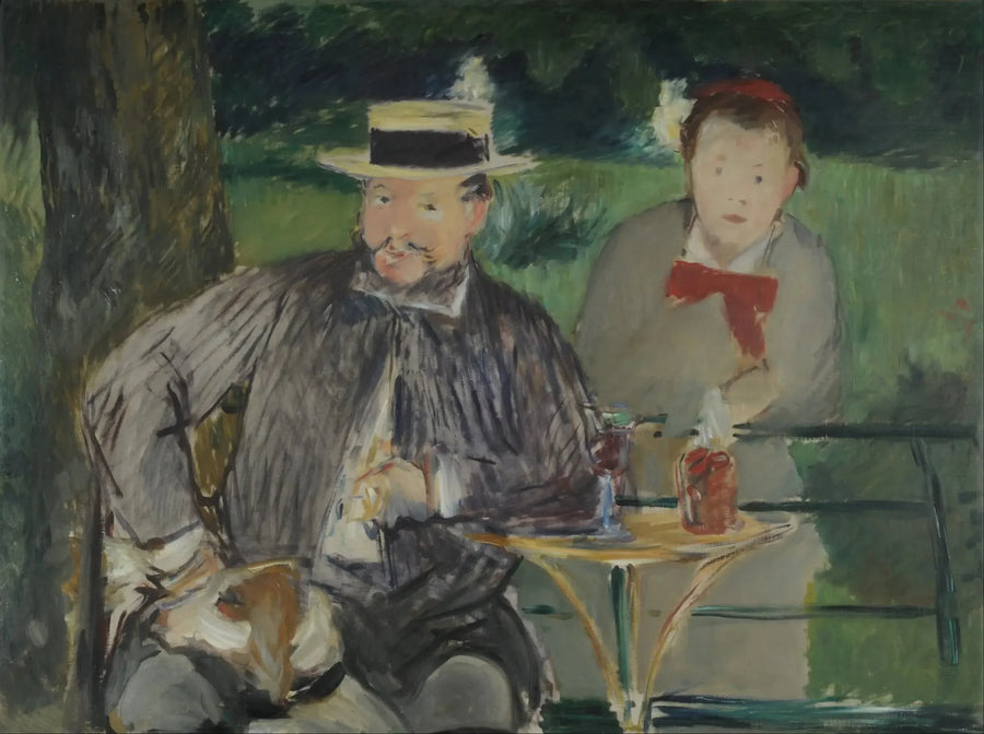 Retrato de Ernest Hoschede e sua filha Marthe - Édouard Manet