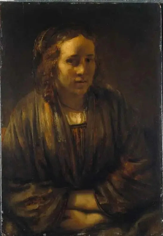 Retrato de Hendrickje Stoffels em embalagem de seda - Rembrandt