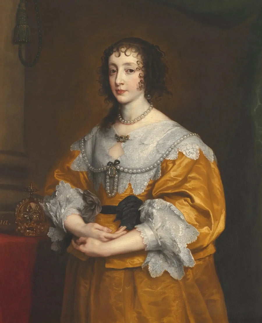 Retrato de Henriette-Marie da França, rainha da Inglaterra, Escócia e Irlanda - Antoine van Dyck