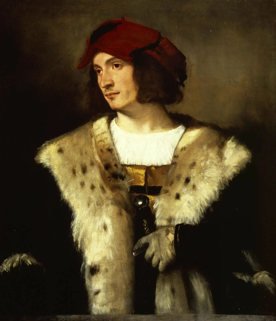Retrato de um homem de chapéu vermelho - Titian