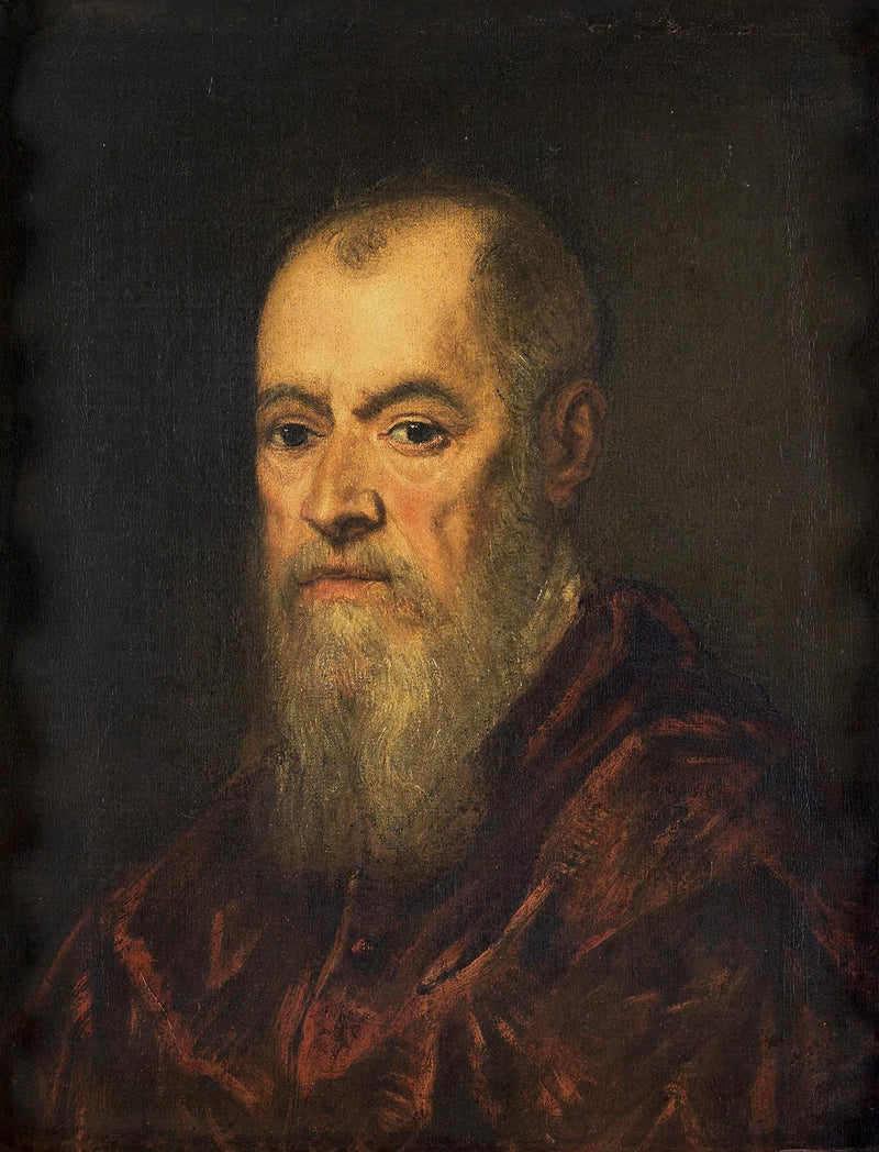 Retrato de homem com um casaco vermelho - Jacopo Tintoretto