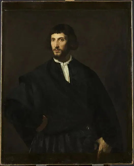 Retrato de homem, mão na cintura - Titian