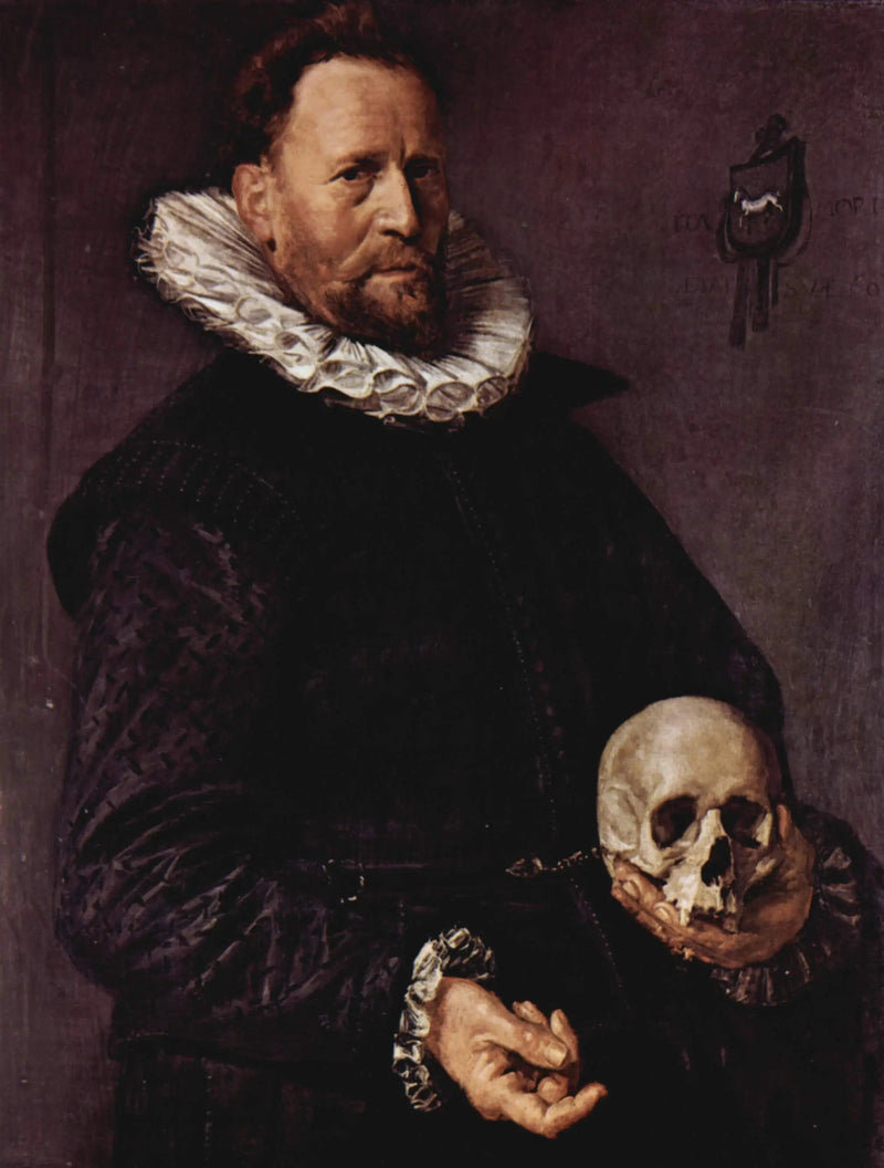 Retrato de um homem segurando uma caveira - Frans Hals
