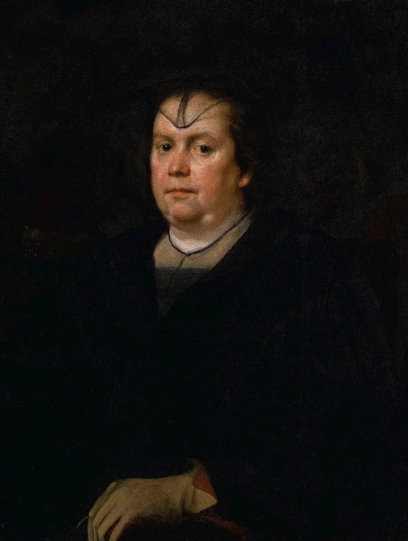 Retrato de Olimpia Maidalchini Pamphilj (1591-1657), médio comprimento, vestida de preto - Diego Velázquez