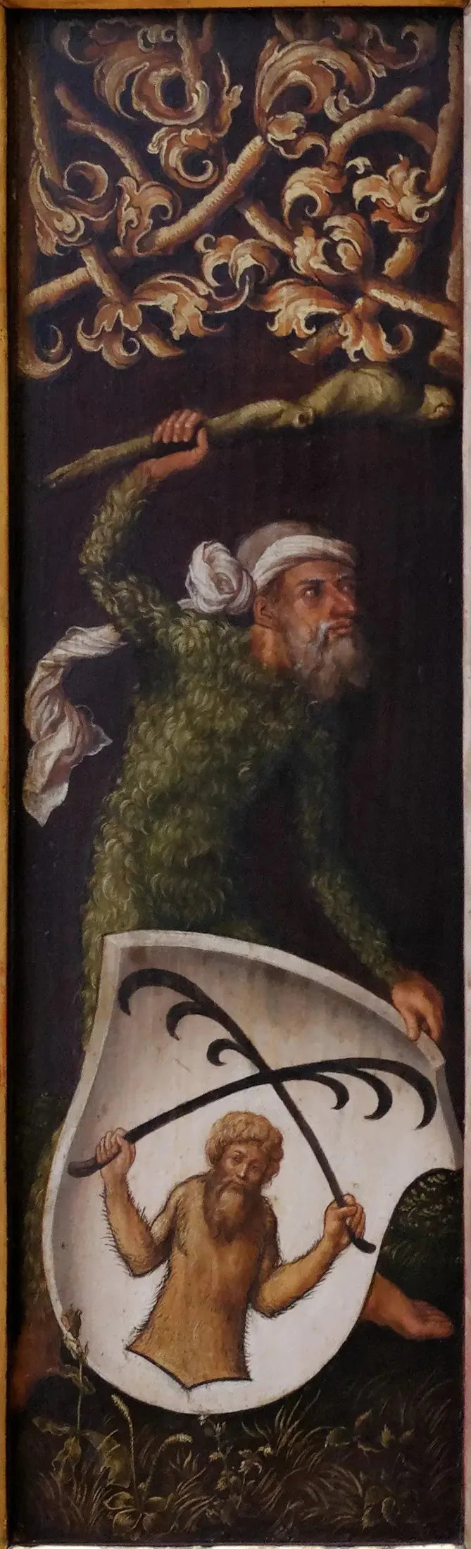 Retrato de Oswolt Krel: «Homens Silvestres» com os escudos heráldicos de Oswolt Krel - Albrecht Dürer