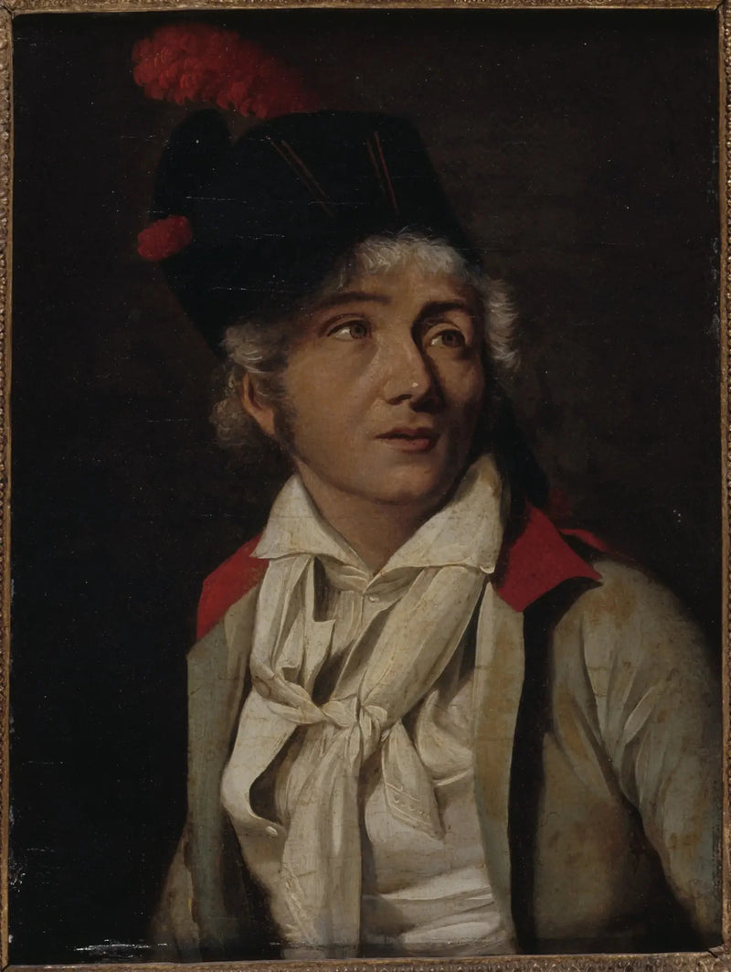 Retrato de um ator, de terno branco com gola vermelha - Louis-Léopold Boilly
