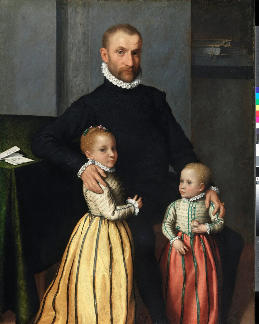Retrato de um gentil-homem e de seus dois filhos - Giovanni Battista Moroni