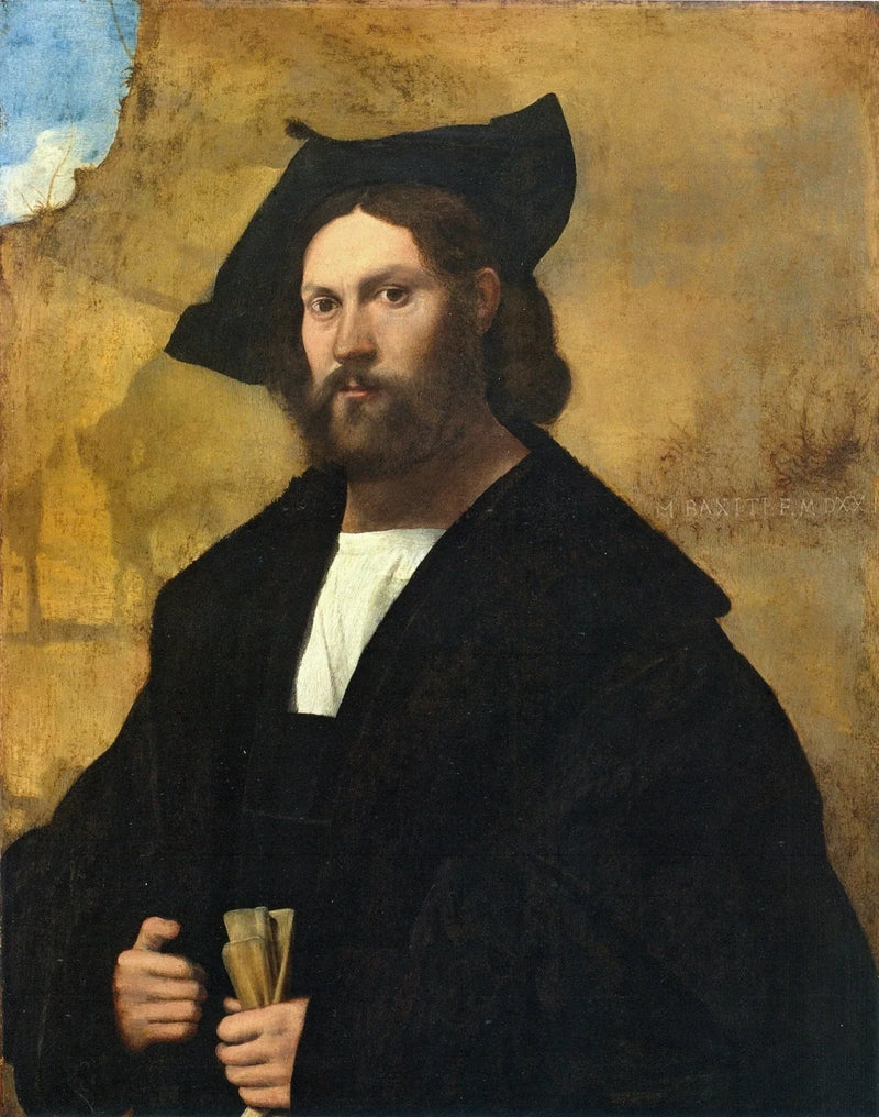Retrato de um cavalheiro de terno preto - Marco Basaiti