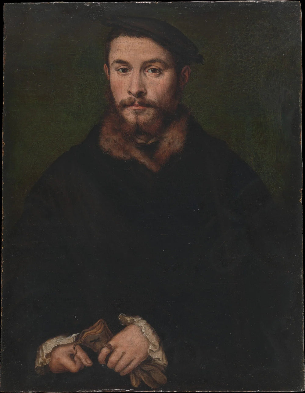 Portrait d'un homme avec des gants - Corneille de Lyon image 1 reproduction réalisée par Alpha Reproduction
