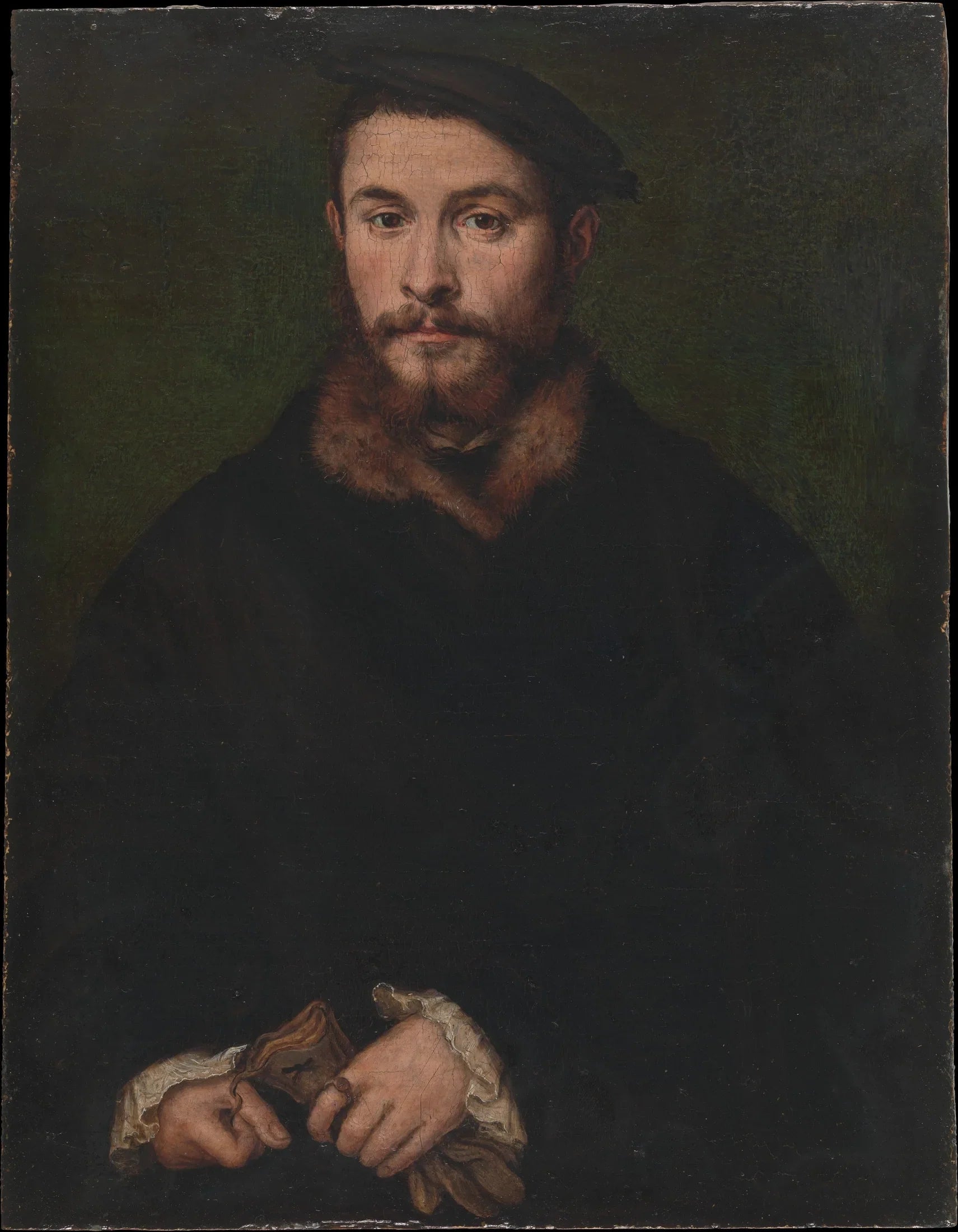 Portrait d'un homme avec des gants - Corneille de Lyon image 1 reproduction réalisée par Alpha Reproduction