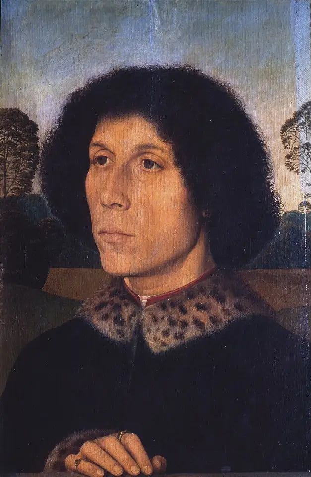Retrato de um homem em uma paisagem - Hans Memling