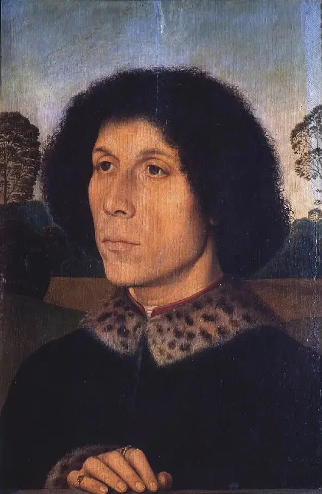 Retrato de um homem em uma paisagem - Hans Memling