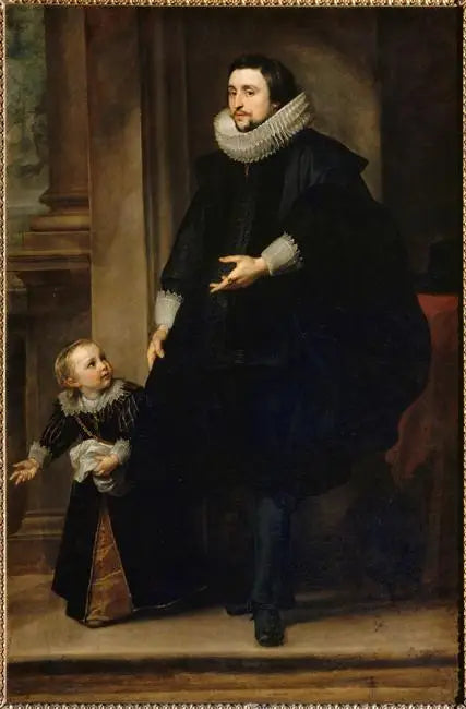 Retrato de um homem de qualidade com seu filho - Antoine van Dyck