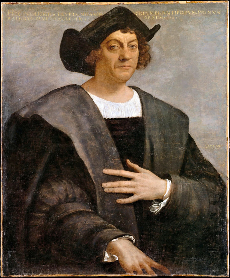 Retrato de um homem, conhecido como Cristóvão Colombo (nascido por volta de 1446, falecido em 1506) - Sebastiano del Piombo
