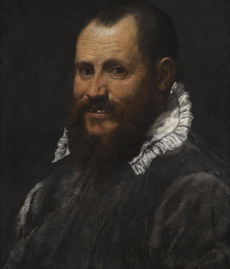 Retrato de um homem, em busto, com colar branco - Annibale Carracci