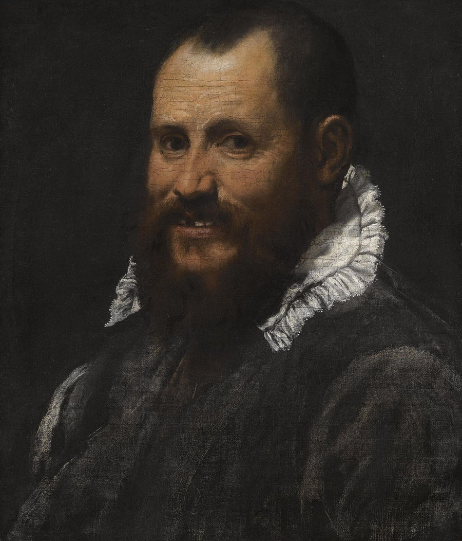 Retrato de um homem, em busto, com colar branco - Annibale Carracci