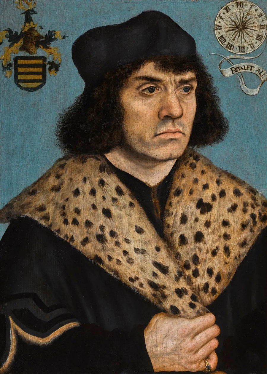 Retrato de um homem desconhecido com uma gola de pele manchada - Lucas Cranach, o Velho