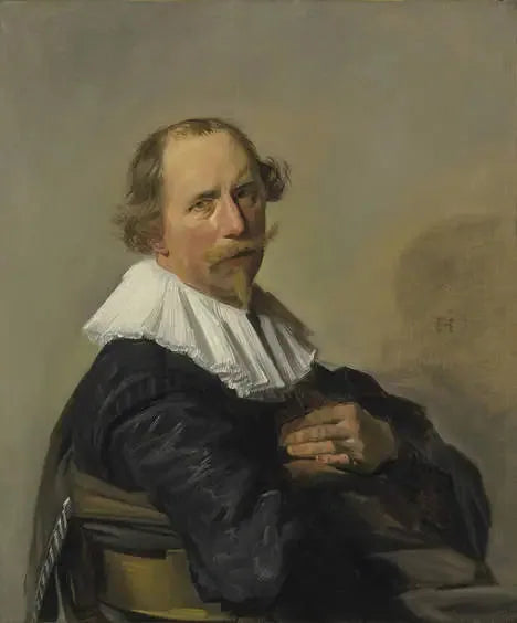 Retrato de um homem inclinado sobre o encosto de uma cadeira - Frans Hals