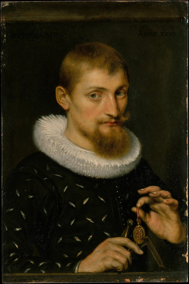 Retrato de um homem, talvez um arquiteto ou um geógrafo - Peter Paul Rubens