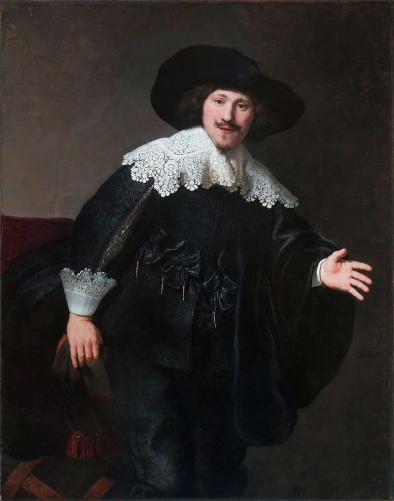 Retrato de um homem se levantando de seu assento - Rembrandt