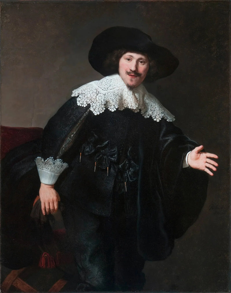 Retrato de um homem se levantando de seu assento - Rembrandt