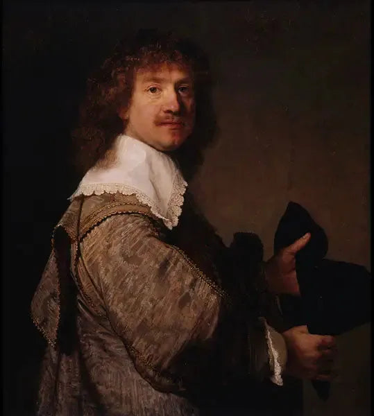 Retrato de um homem segurando um chapéu - Rembrandt