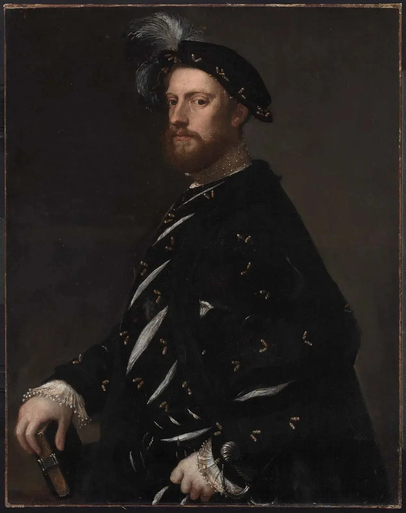Retrato de um homem segurando um livro - Titian