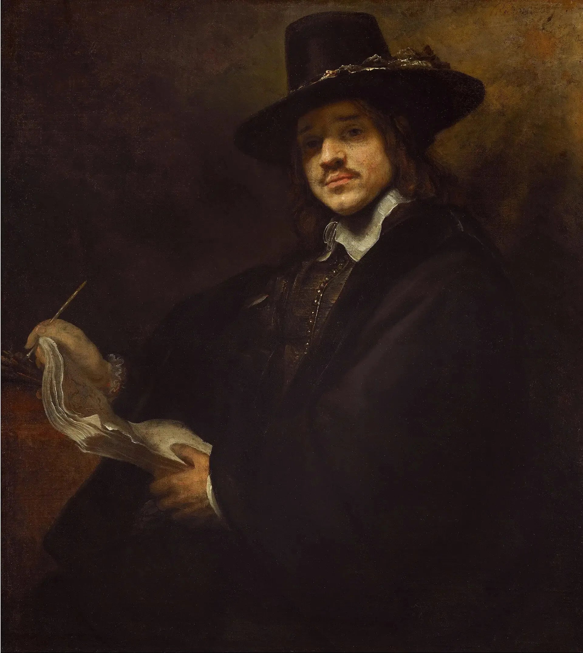 Portrait d'un jeune artiste - Rembrandt image 1 reproduction artisanale de tableau