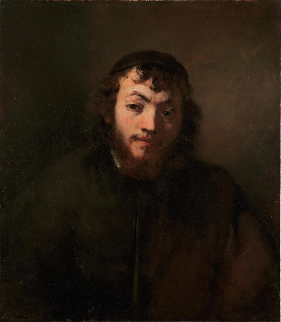 Retrato de um jovem com barba e gorro - Rembrandt