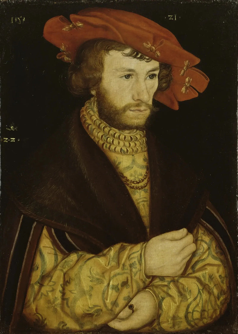 Retrato de um jovem com barba e boina vermelha - Lucas Cranach, o Velho