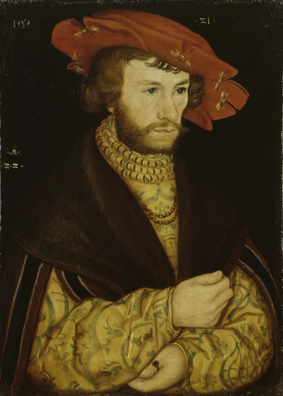 Retrato de um jovem com barba e boina vermelha - Lucas Cranach, o Velho
