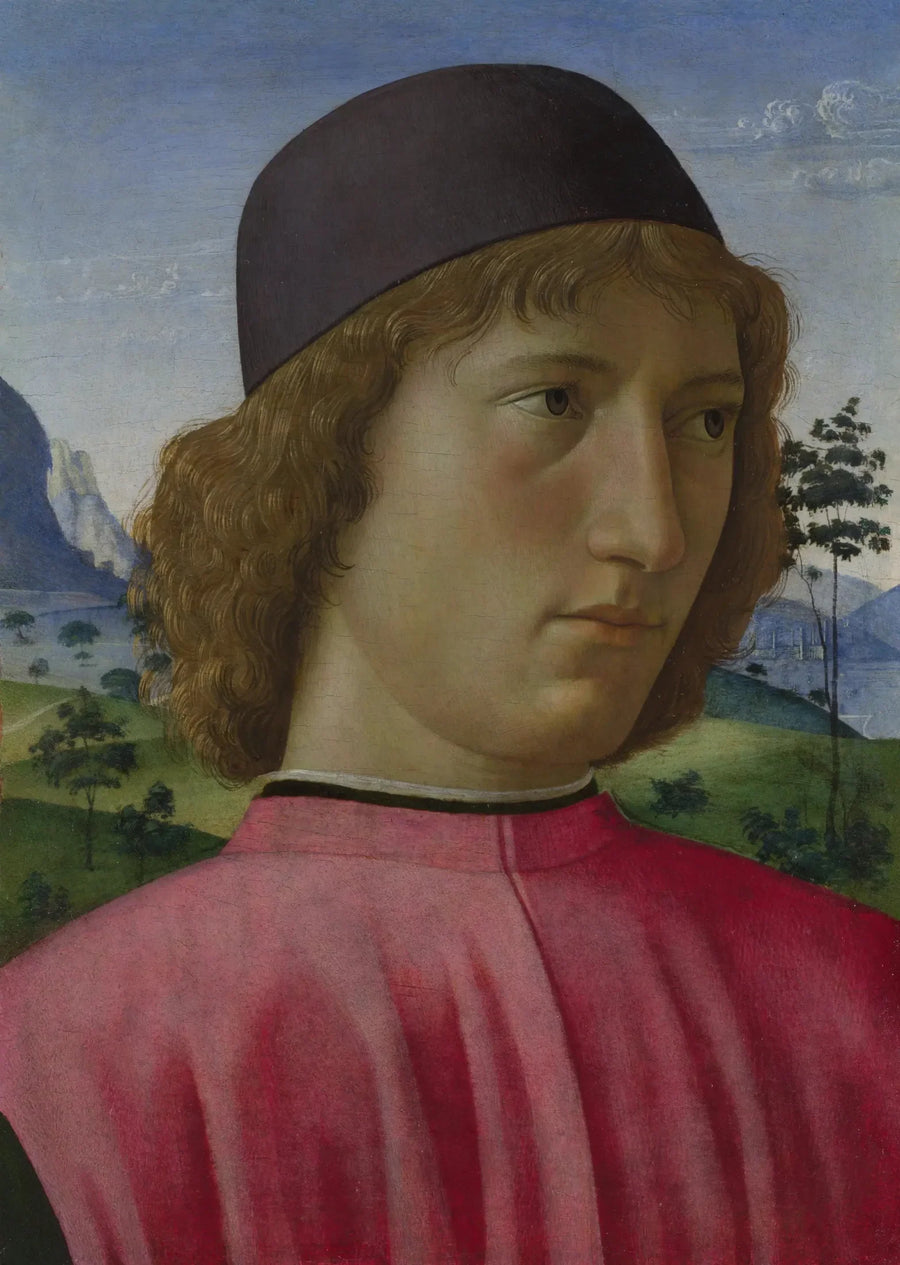 Retrato de um Jovem Homem em vermelho - Domenico Ghirlandaio