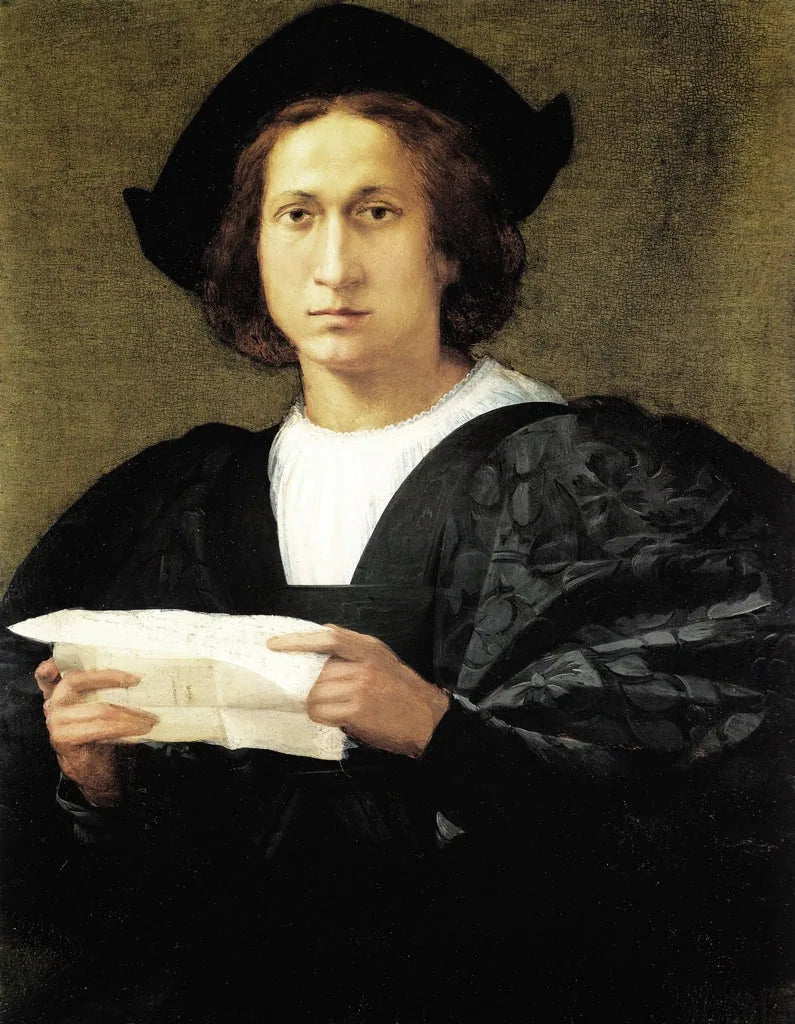 Retrato de um jovem segurando uma carta - Rosso Fiorentino