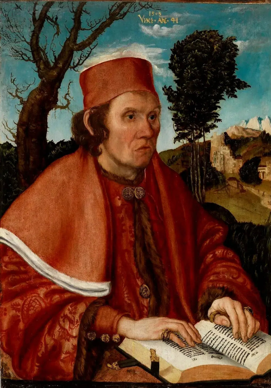 Retrato de um jurista, provavelmente Stephan Reuss, reitor da Universidade de Viena - Lucas Cranach o Velho